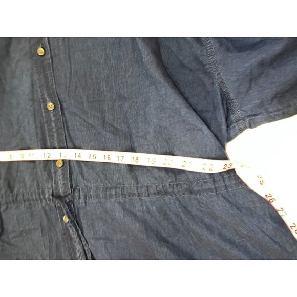 NWT J. Crew Navy Button-Down Tunic Lightweight Cotton Women's Shirt Dress Size L - Picture 8 of 10